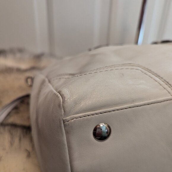 Coach Hampton -F13811 White Leather Satchel - Picture 9 of 15